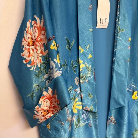 Zara Trf Collection Blue Kimono‎ Women's Medium NWT - Picture 7 of 8
